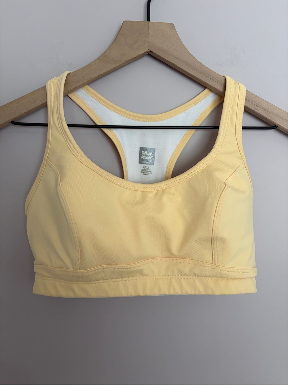 Moving Comfort Butter Yellow Racerback Sports Bra 34C